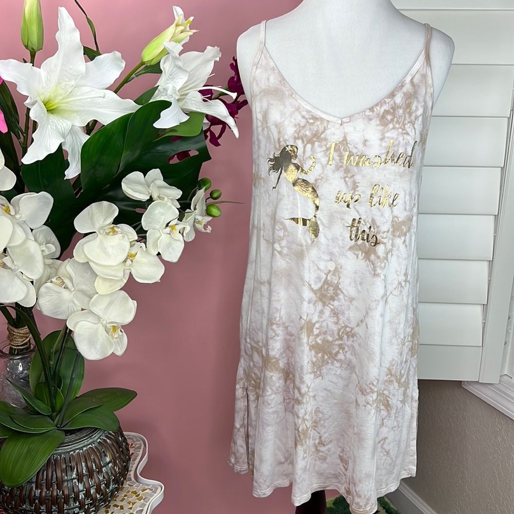 Sweet Claire Tie Dye I WASHED UP LIKE THIS Mermaid Cream Sand Tank Dress